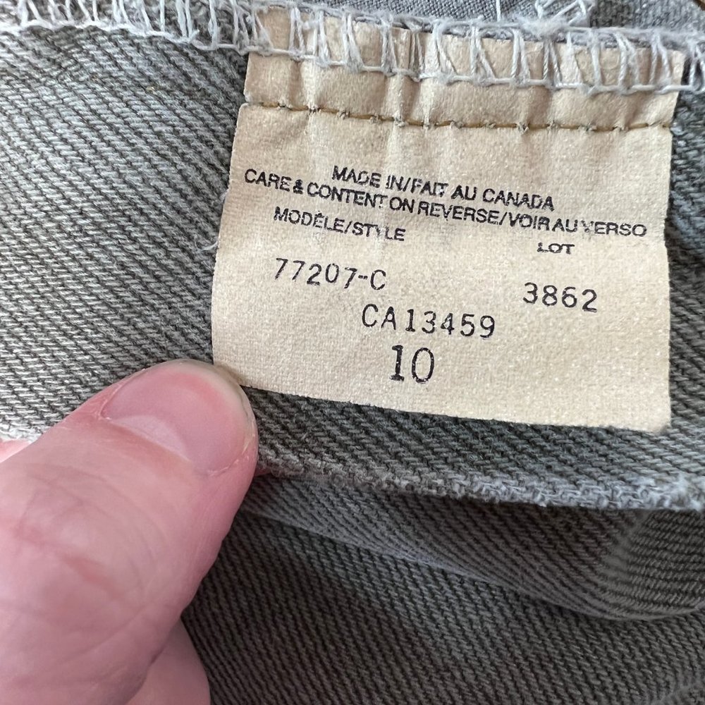 Vintage Ultra High Rise Sage Green Rigid Wedgie Denim Pleated Long Jean Shorts - Picture 6 of 8
